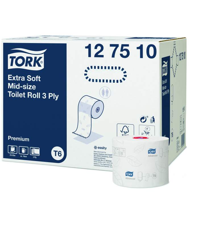 Premium Extra-Soft toaletný papier - kompaktný kotúč biely (T6)