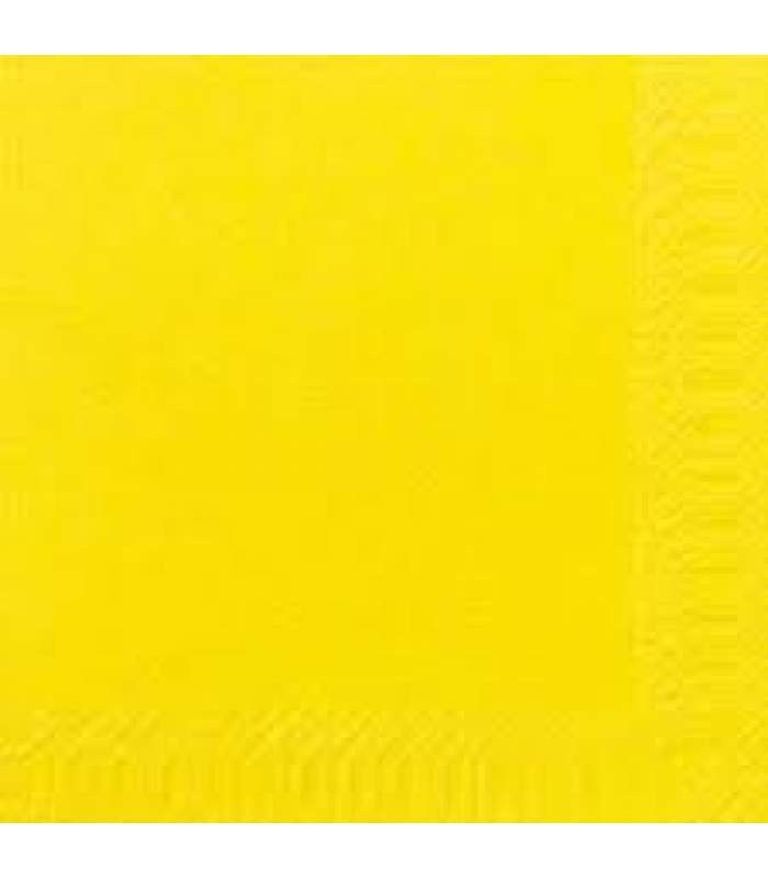 Servítky papierové 33x33 cm 2.vrstvové žlté (125ks)