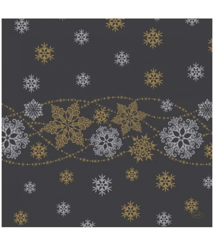  Obrúsky Dunisoft - Snow Glitter black 40x40cm 12ks/balíček