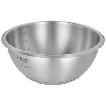 Miska z nehrdzavejúcej ocele, poľgulatá so silikónovou podložkou Ø 24CM de Buyer 