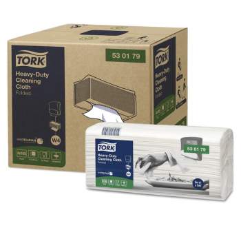 Tork Heavy-Duty priemyselná čistiaca utierka z netkanej textilie, biela skladaná 105 ks (W4)