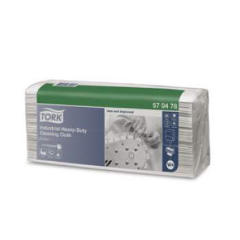 Tork Heavy-Duty priemyselná čistiaca utierka z netkanej textilie, biela skladaná 65 ks (W4)